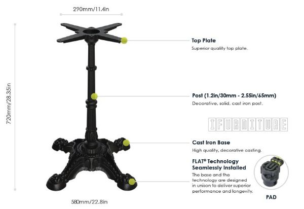 Picture of [Commercial Supply Only] PX23 FLATTECH Auto Adjust Table Base 
