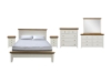 Picture of NOTTINGHAM Solid Oak Bedroom Combo (White) - 6PC King