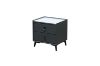 Picture of CUBA 2-Drawer Sintered Stone Top Bedside Table (Dark Grey)