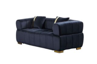 Picture of VEGAS Chesterfield Velvet Sofa (Black) - 2 Seater