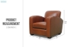 Picture of HEMINGWAY 100% Genuine Silky Aniline Leather Club Armchair/Sofa Chair