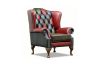 Picture of WILLIFORD 100% Genuine Leather Chesterfield High Back Wing Patchwork Armchair/Sofa Chair (Multicolour)