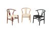 Picture of WISHBONE Solid Wood Y Replica Chair (Natural Frame-Beige Seat) - 53x50x79