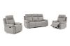 Picture of SORIANO Air Leather Manual Reclining Sofa Range (Pebble Grey) - 3 Seat Recliner Sofa (3RR)