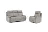 Picture of SORIANO Air Leather Manual Reclining Sofa Range (Pebble Grey) - 3 Seat Recliner Sofa (3RR)
