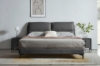 Picture of ROMEO Genuine Leather Queen Size Bed Frame (Dark Grey)