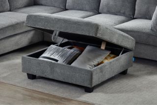 Picture of LIBERTY Premium Sectional Sofa (Light Grey) - Storage Ottoman Only