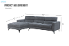 Picture of Frankfurt Sectional Fabric Sofa (Grey) - Chaise Facing Left