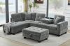 Picture of NEBULA Pro Sectional Sofa with Storage Ottoman & Drop-Down Console & USB & Type-C Port (Misty Grey)