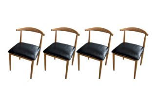Picture of HORN Metal Frame Dining Chair with Black Cushion - 4 Chairs in 1 Carton