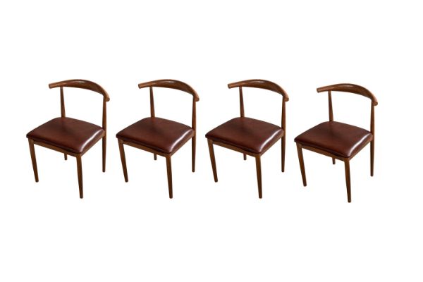 Picture of HORN Metal Frame Dining Chair with Brown Cushion - 4 Chairs in 1 Carton