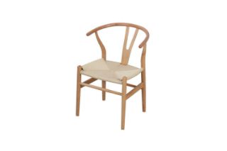 Picture of 53x50x79 WISHBONE Solid Wood Y Replica Chair (Natural Frame-Beige Seat) - Each