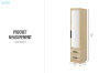 Picture of BESTA Wall Solution Modular Wardrobe System - 1-Door Wardrobe with Mirror & 2 Drawers