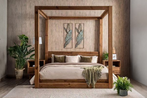Picture of LIORA Reclaimed Pine 4 Poster Bed Frame - Queen