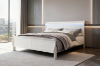 Picture of LOUIS Hevea Wood Bed Frame with LED Lighting Headboard in Queen Size (White)
