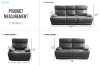 Picture of SOMIA Top-Grain Leather Manual Reclining Sofa Range (Grey)