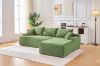 Picture of ASHFORD Fabric Sectional Compressed Sofa (Green) - Chaise Facing Right