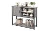 Picture of BESTIER Console Table with Storage Cabinet and Shelves (Grey)