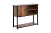 Picture of BESTIER Console Table with Storage Cabinet and Shelves (Brown)