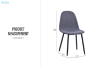 Picture of EMBER Dining Chair with Black Metal Legs - Each