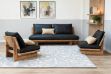 Picture of TIMBERA 100% Genuine Leather Reclaimed Pine Wood Sofa Range - 3+1+1 Sofa Set