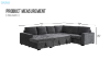 Picture of HENRIK U-Shape Tufted Sectional Sofa/Pull-Out Sofa Bed with Storage - Chaise Facing Left