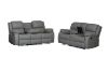 Picture of MARVIN Air Leather Manual Reclining Sofa Range with LED & Console & Wireless Charger (Grey)