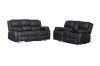 Picture of MARVIN Air Leather Manual Reclining Sofa Range (Black) - 2 Seat with Cup Holders and Storage (2RRC)
