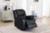 Picture of MARVIN Air Leather Manual Reclining Sofa Range (Black) - 3 Seat with Drop Down Cup Holders & Wireless Charger (3RRC)