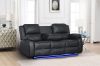 Picture of MARVIN Air Leather Manual Reclining Sofa Range (Black) - 3RRC+2RRC Sofa Set