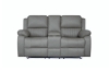 Picture of MARVIN Air Leather Manual Reclining Sofa Range (Grey) - 3 Seat with Drop Down Cup Holders & Wireless Charger (3RRC)