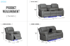 Picture of MARVIN Air Leather Manual Reclining Sofa Range (Grey) - 3RRC+2RRC Sofa Set
