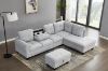 Picture of DEVON Fabric Sectional Sofa with Storage Ottoman (Grey) - Chaise Facing Left