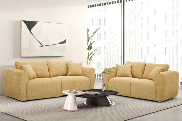 Picture of RIVANO 3/2 Seater Fabric Sofa Range (Yellow)