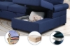 Picture of MERITON Sectional Sofa/Pull-Out Sofa Bed with Storage Chaise (Blue)