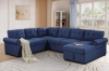 Picture of MERITON Sectional Sofa/Pull-Out Sofa Bed with Storage Chaise (Blue)