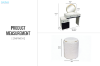 Picture of GLOW 3-Drawer Extension Dressing Table with LED Mirror and NOOK Makeup Stool Set