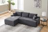 Picture of ASHFORD Fabric Sectional Compressed Sofa (Grey) - Chaise Facing Left