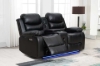Picture of ORLANDO Air Leather Power Reclining Sofa Range with Console & Cup Holders & Storage & Bluetooth Speaker & USB Charging Port & LED Lighting