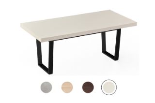 Picture of SYNERGYPLUS Dining Table with Trapezoid Metal Legs (New Champagne) - 180x90