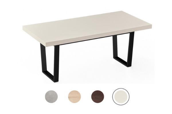 Picture of SYNERGYPLUS Dining Table with Trapezoid Metal Legs (New Champagne) - 180x90