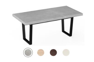 Picture of SYNERGYPLUS Dining Table with Trapezoid Metal Legs (Cement Grey) - 160x90