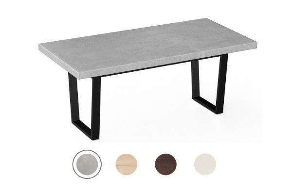 Picture of SYNERGYPLUS Dining Table with Trapezoid Metal Legs (Cement Grey) - 180x90