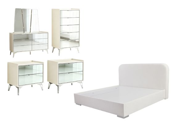 Picture of MIRORA Mirrored Bedroom Combo Set - 6PC King