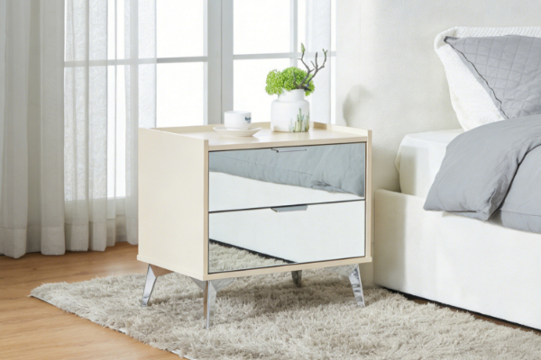 Picture of MIRORA 2-Drawer Mirrored Bedside Table