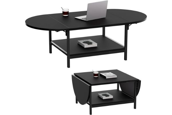 Picture of MORPH Expandable Coffee Table with Storage Shelf (Black)