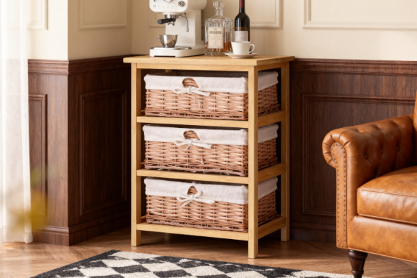 Picture of SIENA 3-Drawers Cabinet (Wicker Basket)
