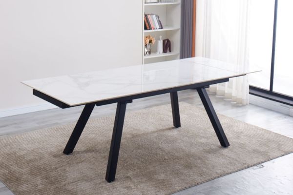 Picture of DALTON 1.6M-2.2M Extension Glossy Sintered Stone Top Dining Table
