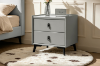 Picture of AUGUSTA 2-Drawer Sintered Stone Top Bedside Table (Light Grey)