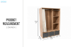 Picture of Aura H160 Open Wardrobe with Fabric Curtain, Open Shelves and 3 Fabric Drawers
